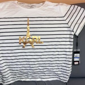 Karl Lagerfeld Paris Striped Tee - XL